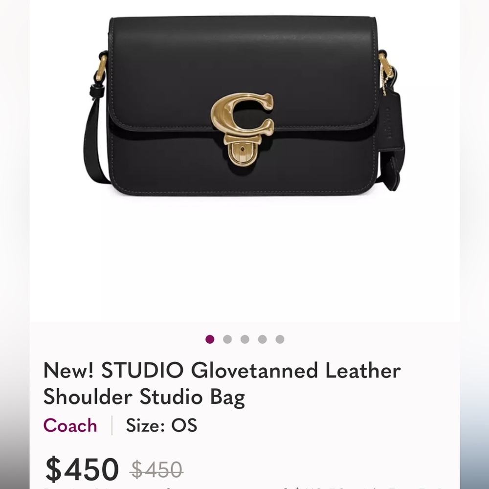 Coach Black Leather Tabby Shoulder Bag with Gold Hardware - Picture 3 of 12